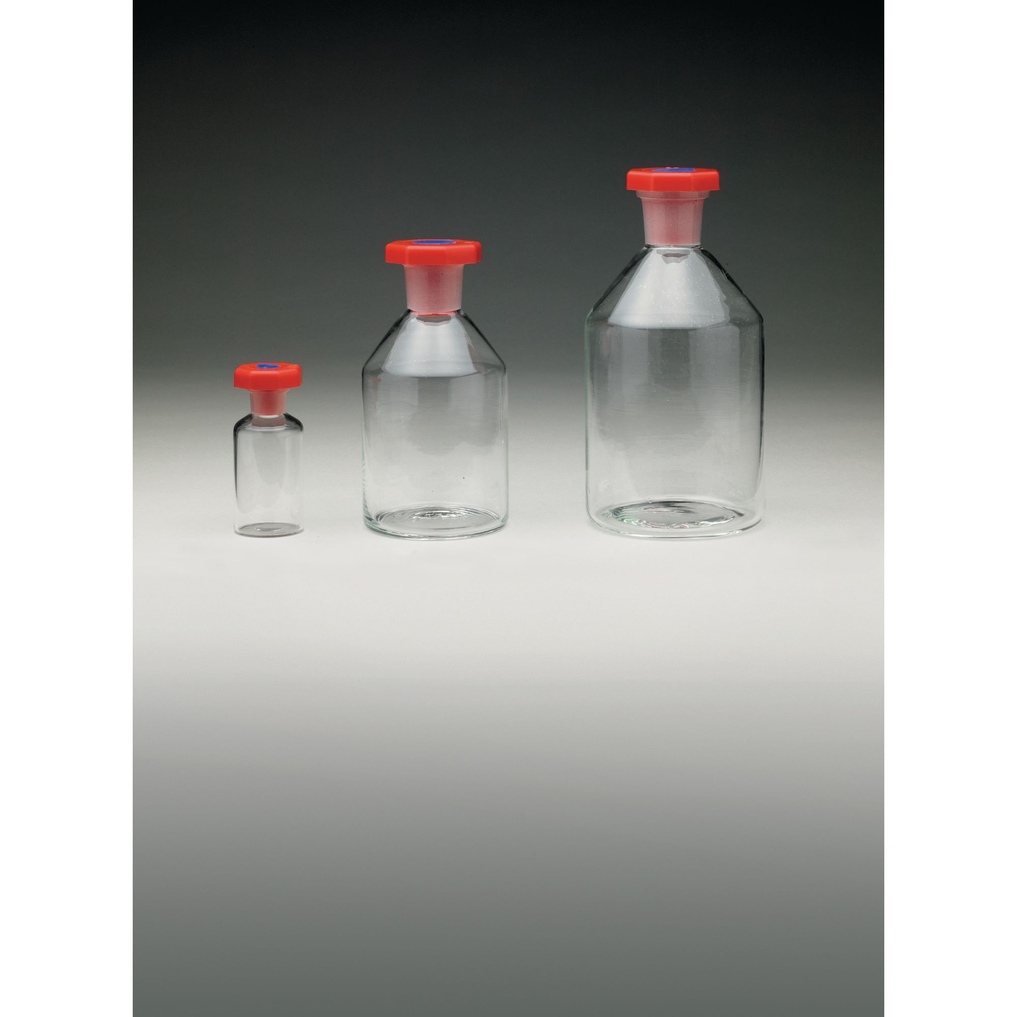 Clear Soda-Lime  Glass Reagent Bottles with 'Polystop' Stoppers - 500mL - 24/29